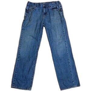 ​Chaps Men's 34x34 Jeans Straight Fit Cotton Denim Workwear Outdoor Button Zip